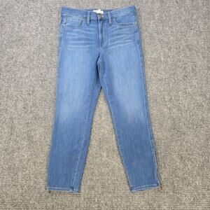 Madewell Roadtripper Jeggings Womens 30x26 Blue Skinny Ankle Zip Stretch